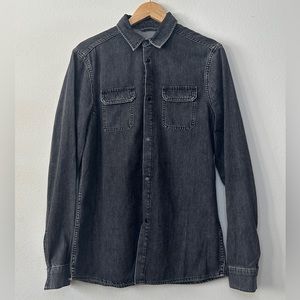 ALLSAINTS Small Denim Shirt  BROADMOOR SHIRT Washed Black